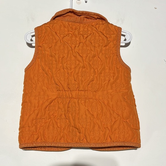 Gymboree Girl’s Orange Subtle Floral Ribbed Detail Vest Size 2T-3T - Picture 7 of 7